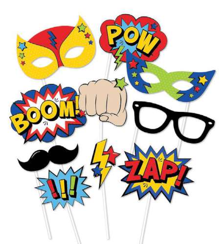 Super Hero Party Photo Props - Click Image to Close